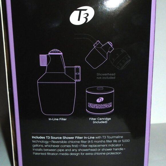 T3 Source ShowerHead + Filter Pure Water for Beautiful Hair NEW In Box 73301 - Picture 3 of 5